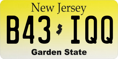NJ license plate B43IQQ