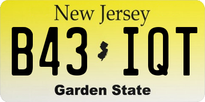 NJ license plate B43IQT