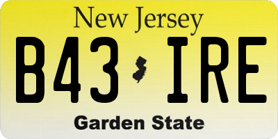 NJ license plate B43IRE