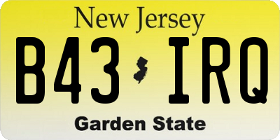 NJ license plate B43IRQ