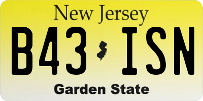NJ license plate B43ISN