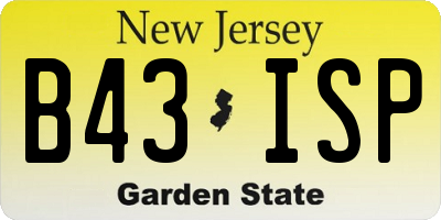 NJ license plate B43ISP