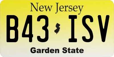 NJ license plate B43ISV