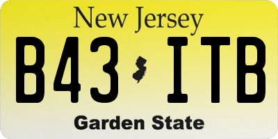 NJ license plate B43ITB