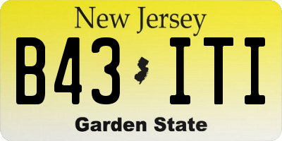 NJ license plate B43ITI