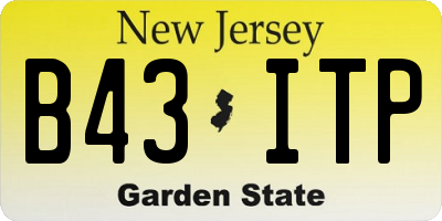 NJ license plate B43ITP