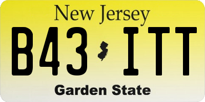 NJ license plate B43ITT
