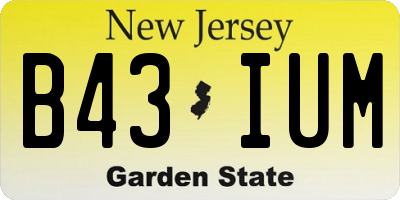 NJ license plate B43IUM