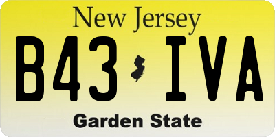 NJ license plate B43IVA