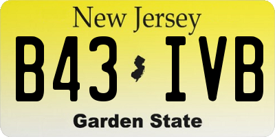 NJ license plate B43IVB
