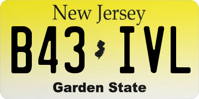 NJ license plate B43IVL