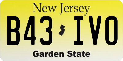 NJ license plate B43IVO