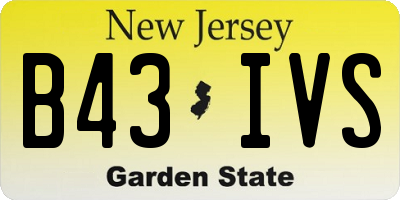 NJ license plate B43IVS
