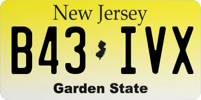 NJ license plate B43IVX
