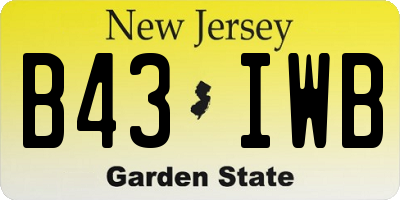 NJ license plate B43IWB