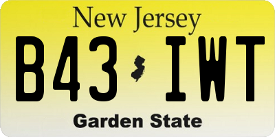 NJ license plate B43IWT