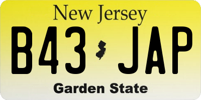 NJ license plate B43JAP