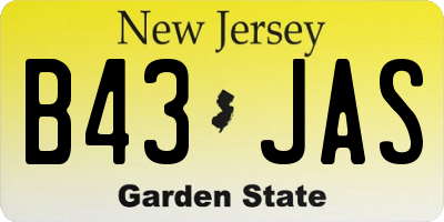 NJ license plate B43JAS