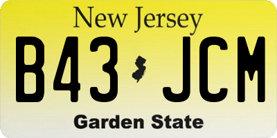 NJ license plate B43JCM