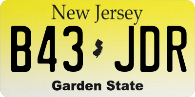 NJ license plate B43JDR