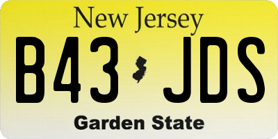 NJ license plate B43JDS