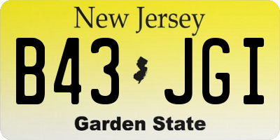 NJ license plate B43JGI
