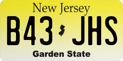NJ license plate B43JHS