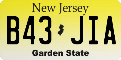 NJ license plate B43JIA