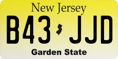 NJ license plate B43JJD