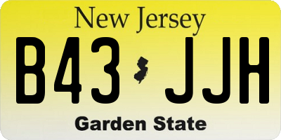NJ license plate B43JJH