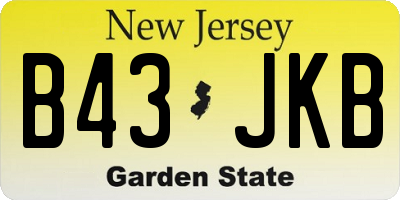 NJ license plate B43JKB