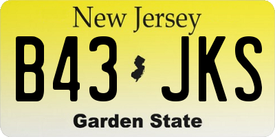 NJ license plate B43JKS