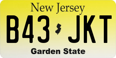 NJ license plate B43JKT