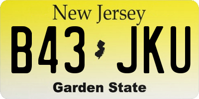 NJ license plate B43JKU