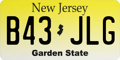 NJ license plate B43JLG