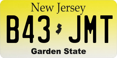 NJ license plate B43JMT