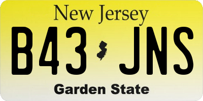 NJ license plate B43JNS