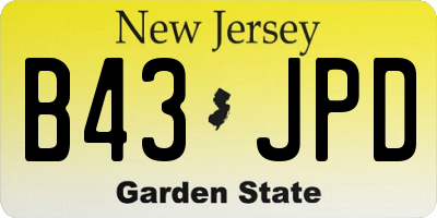 NJ license plate B43JPD