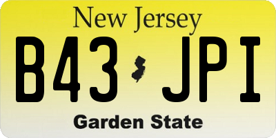 NJ license plate B43JPI