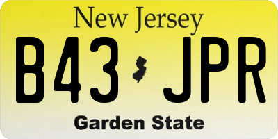 NJ license plate B43JPR