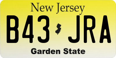 NJ license plate B43JRA