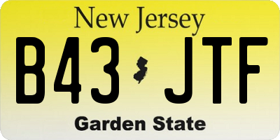NJ license plate B43JTF