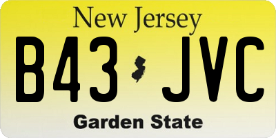 NJ license plate B43JVC