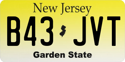 NJ license plate B43JVT