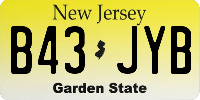 NJ license plate B43JYB