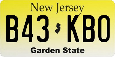 NJ license plate B43KBO