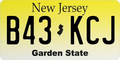 NJ license plate B43KCJ