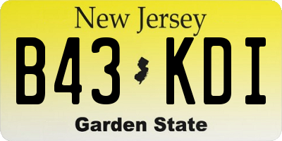 NJ license plate B43KDI