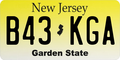 NJ license plate B43KGA