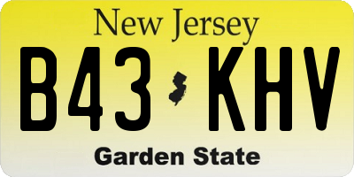 NJ license plate B43KHV